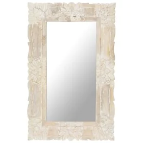 Solid white mango wood mirror 80x50 cm by , Mirrors - Ref: Foro24-321633, Price: 111,40 €, Discount: %