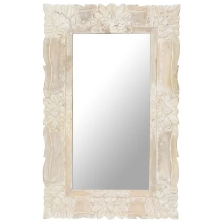 Solid white mango wood mirror 80x50 cm by , Mirrors - Ref: Foro24-321633, Price: 111,40 €, Discount: %