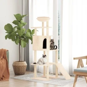 Cat scratcher with cream sisal posts 166 cm by , Cat furniture - Ref: Foro24-171681, Price: 94,66 €, Discount: %