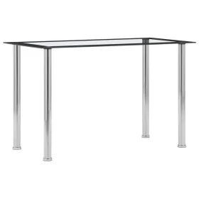 Black transparent tempered glass dining table 120x60x75 cm by , Kitchen and dining tables - Ref: Foro24-281851, Price: 116,23...
