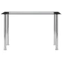 Black transparent tempered glass dining table 120x60x75 cm by , Kitchen and dining tables - Ref: Foro24-281851, Price: 116,23...