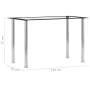 Black transparent tempered glass dining table 120x60x75 cm by , Kitchen and dining tables - Ref: Foro24-281851, Price: 116,23...