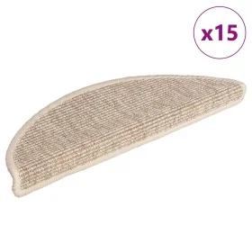 Self-adhesive stair tread mat 15 units light beige 56x17x3 cm by , Stair mats - Ref: Foro24-326897, Price: 91,54 €, Discount: %