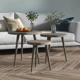 Set of 3 auxiliary tables made of gray MDF and iron by , Side tables - Ref: Foro24-286095, Price: 69,16 €, Discount: %