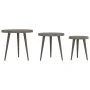 Set of 3 auxiliary tables made of gray MDF and iron by , Side tables - Ref: Foro24-286095, Price: 69,16 €, Discount: %