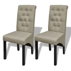 Dining chairs, 2 units, beige fabric by , dining chairs - Ref: Foro24-240556, Price: 185,18 €, Discount: %