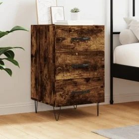 Engineered wood smoked oak bedside table 40x40x66 cm by , Nightstands - Ref: Foro24-827657, Price: 58,41 €, Discount: %