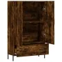Tall smoked oak engineered wood sideboard 69.5x31x115 cm by , Sideboards - Ref: Foro24-828249, Price: 78,58 €, Discount: %