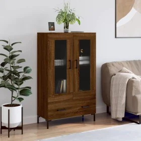 Tall engineered wood sideboard in brown oak 69.5x31x115 cm by , Sideboards - Ref: Foro24-828307, Price: 92,75 €, Discount: %