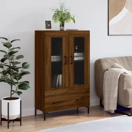 Tall engineered wood sideboard in brown oak 69.5x31x115 cm by , Sideboards - Ref: Foro24-828307, Price: 92,75 €, Discount: %