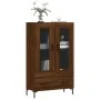 Tall engineered wood sideboard in brown oak 69.5x31x115 cm by , Sideboards - Ref: Foro24-828307, Price: 92,75 €, Discount: %