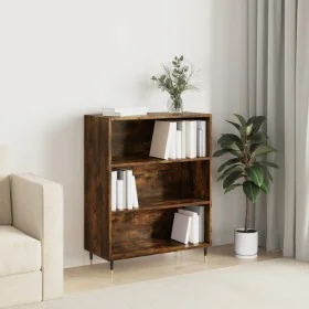 Engineered wood smoked oak bookshelf 69.5x32.5x90 cm by , Bookcases and shelves - Ref: Foro24-828345, Price: 54,76 €, Discoun...
