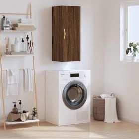 Brown oak wall cabinet 34.5x34x90 cm by , Sideboards - Ref: Foro24-828843, Price: 47,66 €, Discount: %