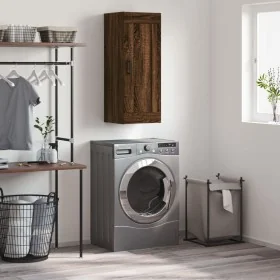 Engineered wood brown oak wall cabinet 34.5x34x90 cm by , Sideboards - Ref: Foro24-830515, Price: 54,63 €, Discount: %
