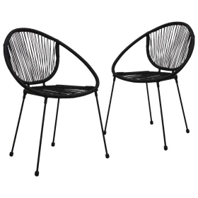 Garden chairs 2 units black PVC rattan by , Garden chairs - Ref: Foro24-48566, Price: 201,92 €, Discount: %