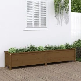 Erhöhtes Gartenbeet aus braunem Kiefernholz in Honigfarbe, 199,5x40x39cm. von , Töpfe und Pflanzgefäße - Ref: Foro24-825271, ...