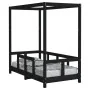 Kinderbettgestell aus schwarzem Kiefernholz, 70x140 cm. von , Kinderbetten und Betten für Kinder - Ref: Foro24-834512, Preis:...