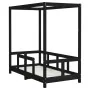 Kinderbettgestell aus schwarzem Kiefernholz, 70x140 cm. von , Kinderbetten und Betten für Kinder - Ref: Foro24-834512, Preis:...