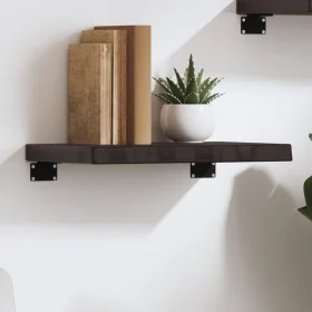 Wall shelf made of treated dark brown oak wood 40x20x4 cm by , Shelves and shelves - Ref: Foro24-363744, Price: 13,66 €, Disc...