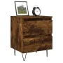 Engineered wood smoked oak bedside table 40x35x50 cm by , Nightstands - Ref: Foro24-826886, Price: 43,02 €, Discount: %
