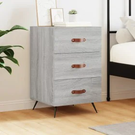 Bedside table made of gray Sonoma engineered wood, 40x40x66 cm. by , Nightstands - Ref: Foro24-827634, Price: 61,20 €, Discou...