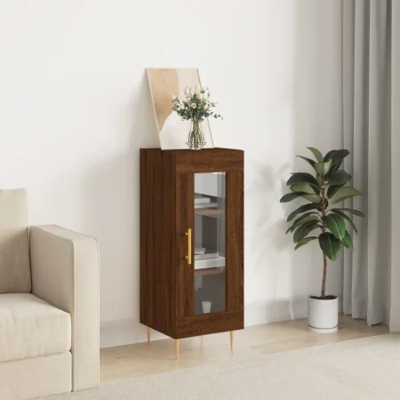 Engineered wood brown oak sideboard 34.5x34x90 cm by , Sideboards - Ref: Foro24-828787, Price: 55,50 €, Discount: %