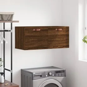 Engineered wood brown oak wall cabinet 80x36.5x35 cm by , Lockers and storage cabinets - Ref: Foro24-830059, Price: 32,80 €, ...