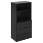 FMD Black chest of drawers with 3 drawers and open shelves by , Wardrobes - Ref: Foro24-437007, Price: 185,23 €, Discount: %