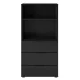 FMD Black chest of drawers with 3 drawers and open shelves by , Wardrobes - Ref: Foro24-437007, Price: 185,23 €, Discount: %