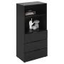 FMD Black chest of drawers with 3 drawers and open shelves by , Wardrobes - Ref: Foro24-437007, Price: 185,23 €, Discount: %