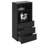 FMD Black chest of drawers with 3 drawers and open shelves by , Wardrobes - Ref: Foro24-437007, Price: 185,23 €, Discount: %