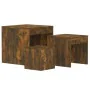 Stackable tables 3 pieces plywood smoked oak by , Side tables - Ref: Foro24-815225, Price: 56,51 €, Discount: %