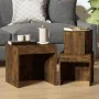 Stackable tables 3 pieces plywood smoked oak by , Side tables - Ref: Foro24-815225, Price: 56,51 €, Discount: %