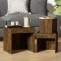 Stapelbare Tische, 3-teilig, Eichenfurnierholz, geräuchert. von , Seitentische - Ref: Foro24-815225, Preis: 56,51 €, Rabatt: %