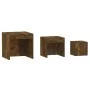 Stapelbare Tische, 3-teilig, Eichenfurnierholz, geräuchert. von , Seitentische - Ref: Foro24-815225, Preis: 56,51 €, Rabatt: %