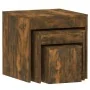 Stapelbare Tische, 3-teilig, Eichenfurnierholz, geräuchert. von , Seitentische - Ref: Foro24-815225, Preis: 56,51 €, Rabatt: %