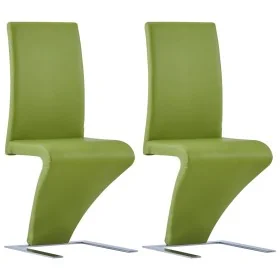 Esstischstühle im Zickzack-Design, 2 Stück, aus grünem Kunstleder. von , Essstühle - Ref: Foro24-281898, Preis: 223,72 €, Rab...