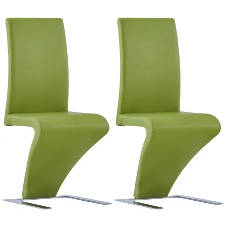 Esstischstühle im Zickzack-Design, 2 Stück, aus grünem Kunstleder. von , Essstühle - Ref: Foro24-281898, Preis: 223,72 €, Rab...