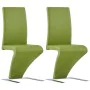 Sillas de comedor forma de zigzag 2 uds cuero sintético verde de , Sillas de comedor - Ref: Foro24-281898, Precio: 223,70 €, ...