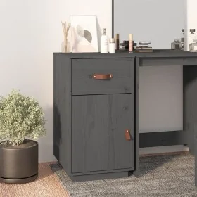 Solid pine wood desk cabinet in gray, 40x50x75 cm by , Lockers and storage cabinets - Ref: Foro24-820099, Price: 105,16 €, Di...