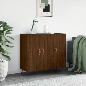 Engineered wood brown oak sideboard 90x34x80 cm by , Sideboards - Ref: Foro24-828083, Price: 83,31 €, Discount: %