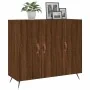 Engineered wood brown oak sideboard 90x34x80 cm by , Sideboards - Ref: Foro24-828083, Price: 83,31 €, Discount: %