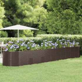 Jardinera arriate acero recubrimiento polvo marrón 507x100x68cm de , Maceteros y jardineras - Ref: Foro24-319080, Precio: 214...