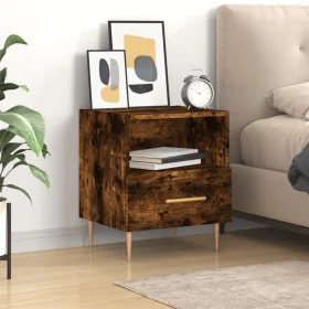 Engineered smoked oak wood bedside table 40x35x47.5 cm by , Nightstands - Ref: Foro24-827414, Price: 41,33 €, Discount: %