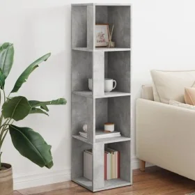 Engineered wood corner furniture in gray concrete, 33x33x132 cm by , Lockers and storage cabinets - Ref: Foro24-809039, Price...
