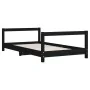 Bed frame for children made of black pine wood 80x160 cm by , Cribs and beds for children - Ref: Foro24-834401, Price: 105,10...