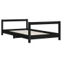 Bed frame for children made of black pine wood 80x160 cm by , Cribs and beds for children - Ref: Foro24-834401, Price: 105,10...