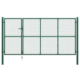 Puerta de jardín de acero verde 350x150 cm de , Puertas de jardín - Ref: Foro24-144307, Precio: 530,31 €, Descuento: %