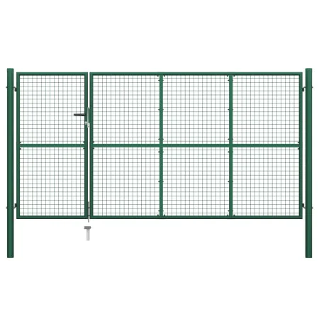 Puerta de jardín de acero verde 350x150 cm de , Puertas de jardín - Ref: Foro24-144307, Precio: 530,31 €, Descuento: %
