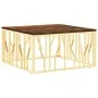 Mesa de centro acero inoxidable madera maciza reciclada dorada de , Mesas de centro - Ref: Foro24-350062, Precio: 175,83 €, D...